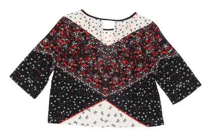 River Island Women's Black Floral Tunic Blouse, Size 10