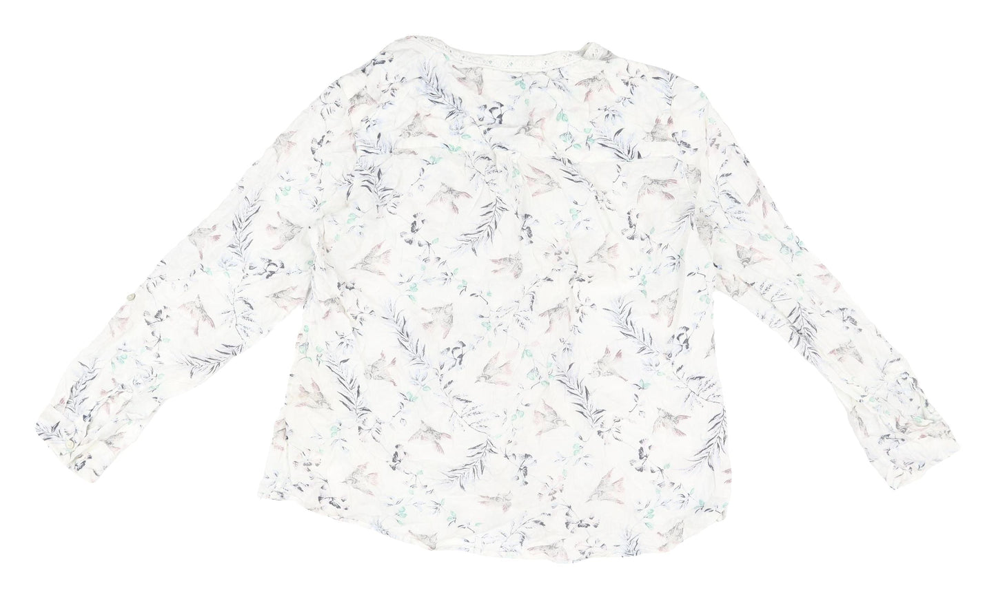 Marks and Spencer Women's Ivory Floral Blouse Size 16