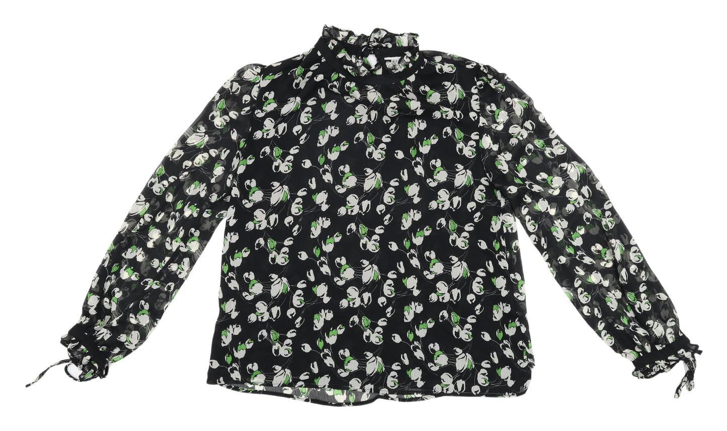 Topshop Women's Floral Blouse - Multicoloured, Size 12