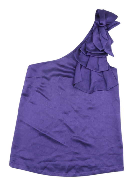 Topshop Women's Purple One Shoulder Bow Tank Size 10
