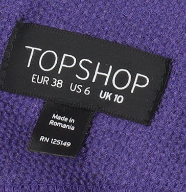 Topshop Women's Purple One Shoulder Bow Tank Size 10