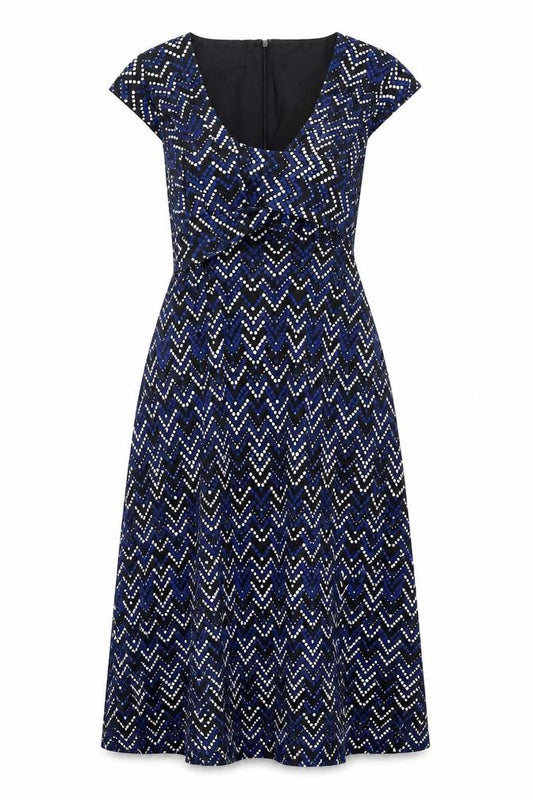 Kaliko Women's Multicoloured Chevron A-Line Dress