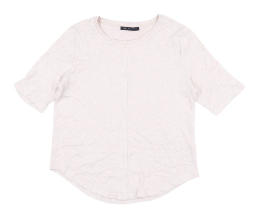 Marks and Spencer Pink Crew Neck T-Shirt - Size 8 Short Sleeve