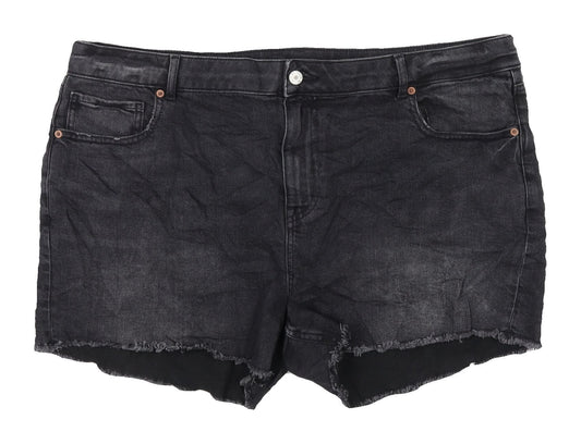 Marks and Spencer Women Black Cut-Off Shorts Size 20