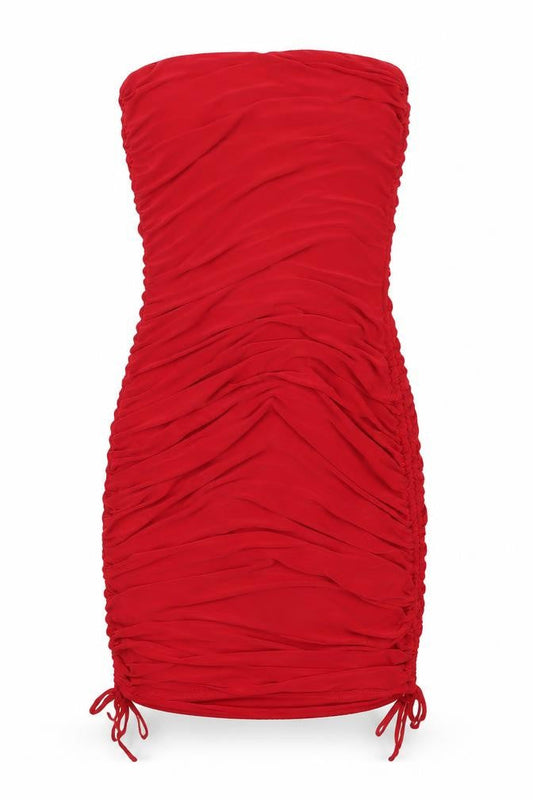 Club L London Women’s Red Strapless Bodycon Dress