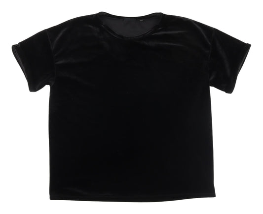 Next Women's Black Relaxed Velour T-Shirt - Size 18