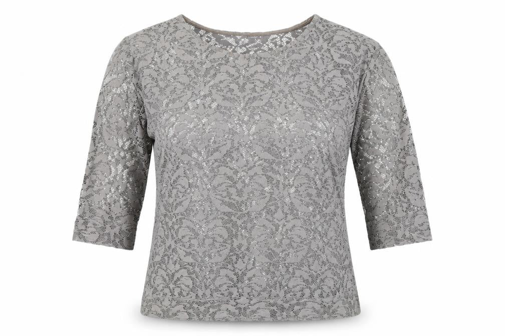Next Women's Grey Lace Blouse Size 10 - Casual Elegance