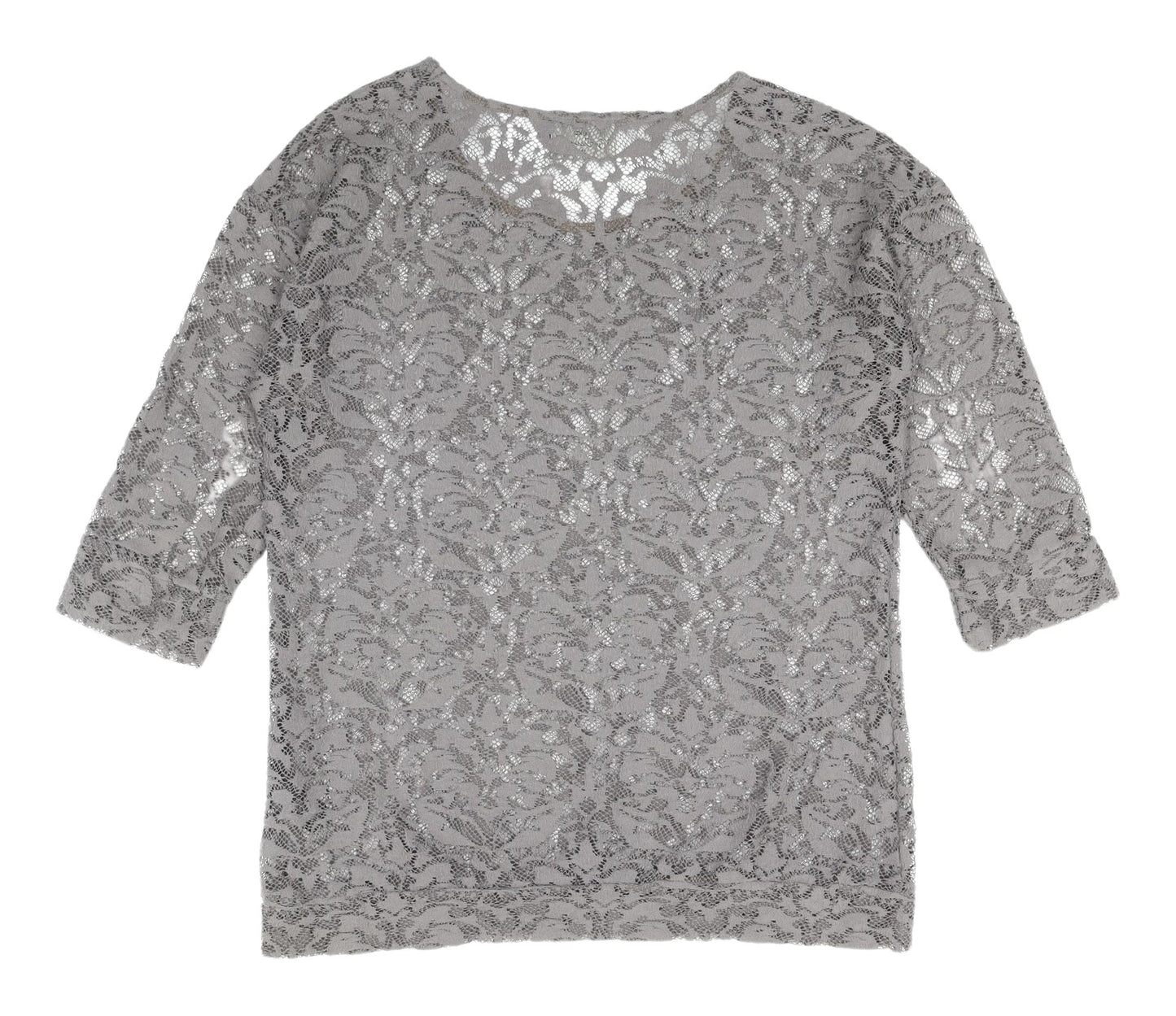 Next Women's Grey Lace Blouse Size 10 - Casual Elegance