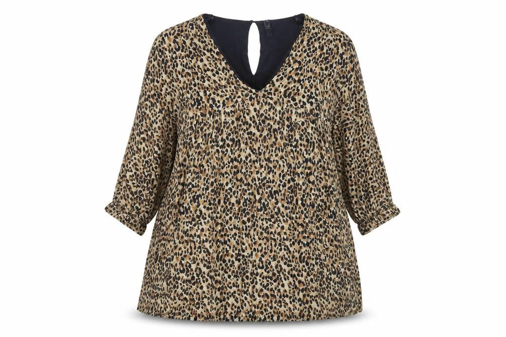 Zara Women's Animal Print Tunic, 3/4 Sleeve, M
