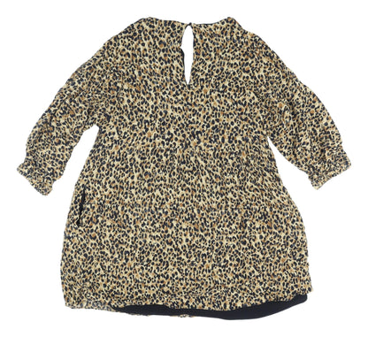Zara Women's Animal Print Tunic, 3/4 Sleeve, M