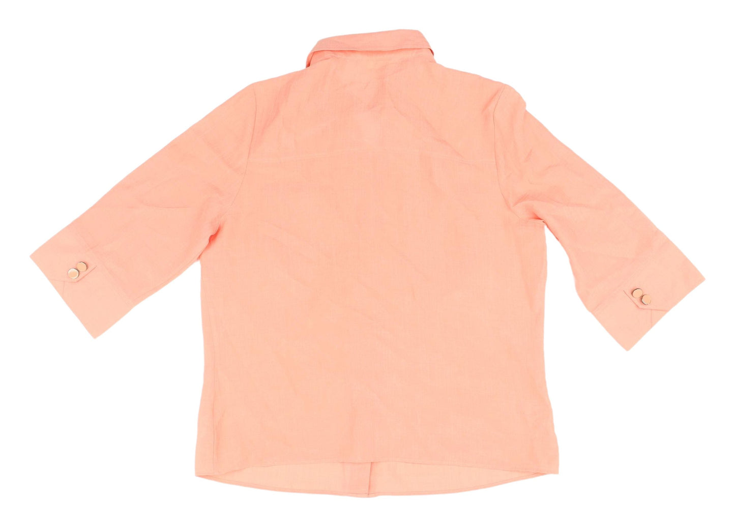 Marks & Spencer Women's Orange Button-Up Shirt, Size 14