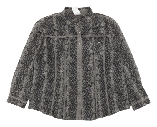 Diane Gilman Women's Grey Animal Print Jacket XL