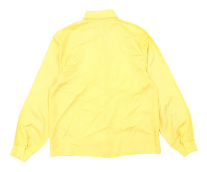 Back view of Principles Women's Yellow Button-Up Shirt, size 12