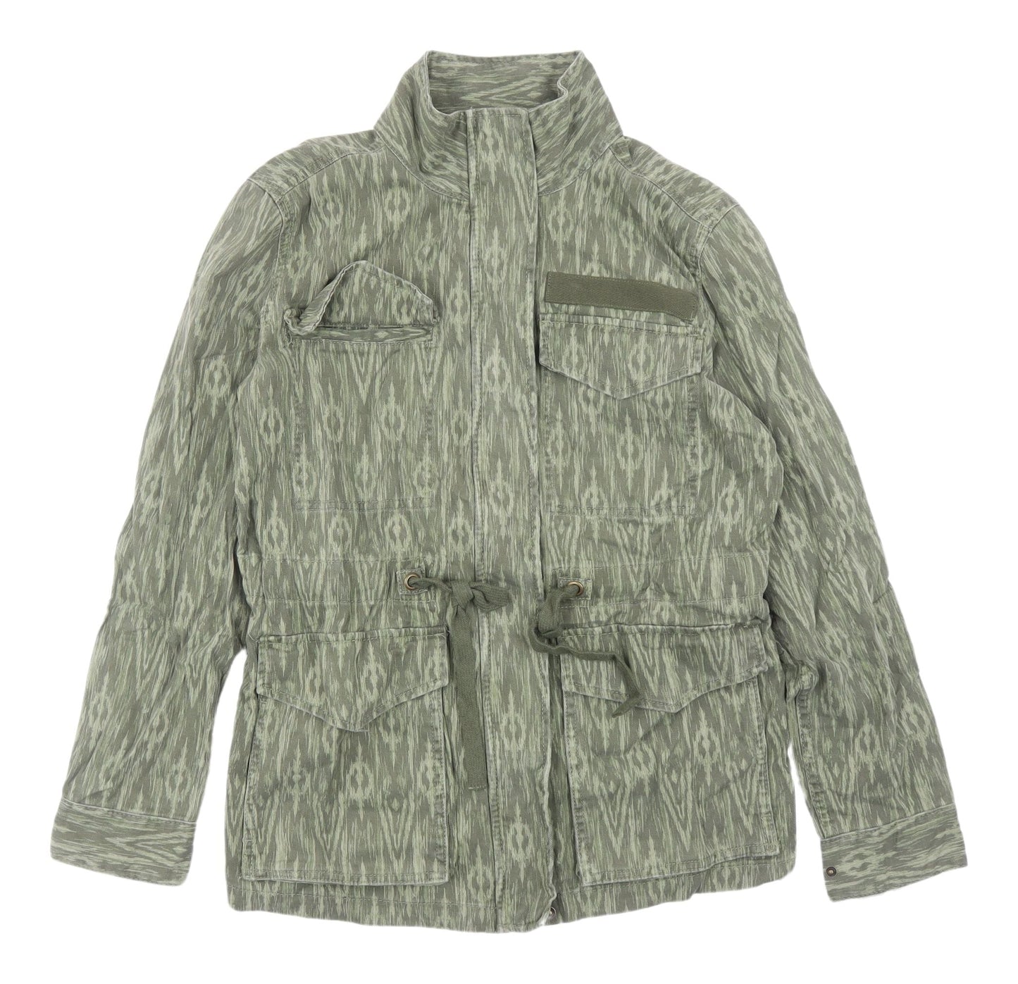 Marks and Spencer Women's Green Military Jacket - Size 6