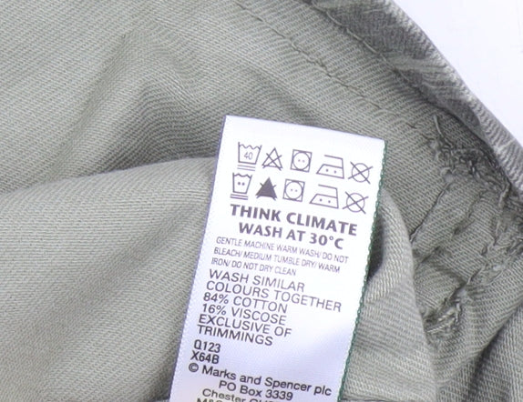 Marks and Spencer Women's Green Military Jacket - Size 6