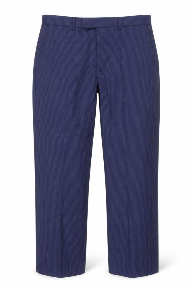 Marks & Spencer Men's Blue Striped Dress Pants 34