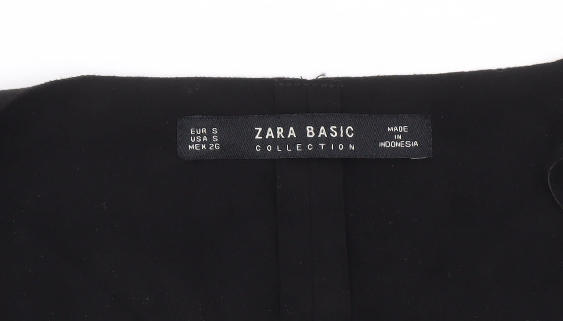 Zara Women's Black Fringe V-Neck Tank Top, Size S, Casual Chic