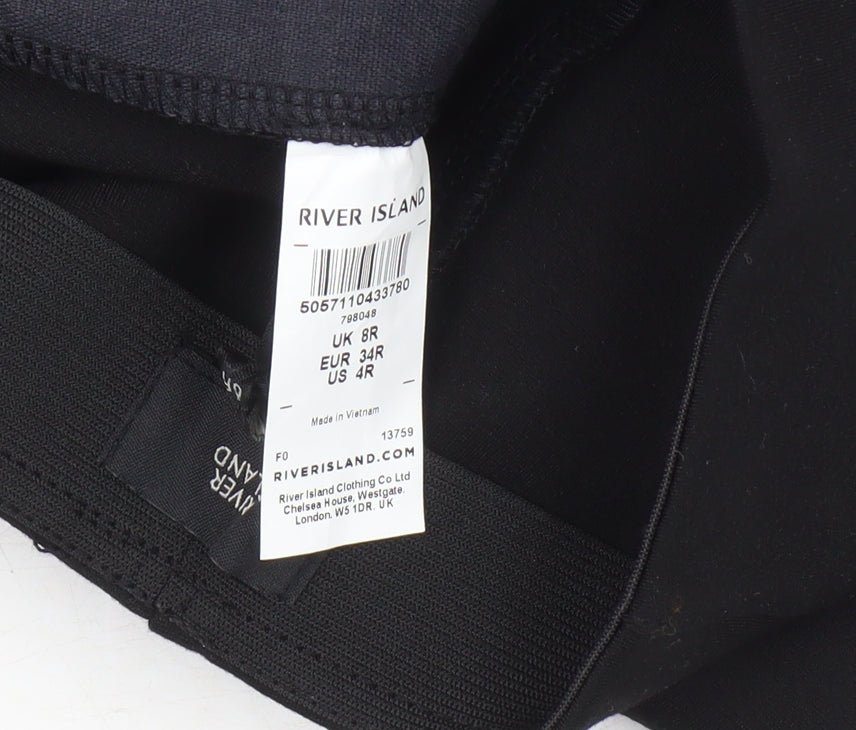 River Island Women's Black Cropped Leggings Size 8