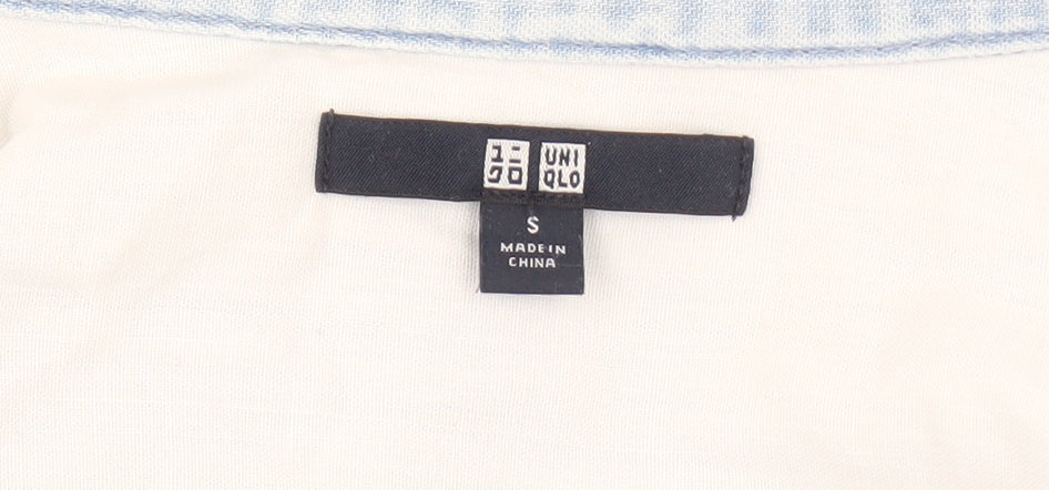 Unisex Denim Blue Button-Up Long Sleeve Shirt by Uniqlo