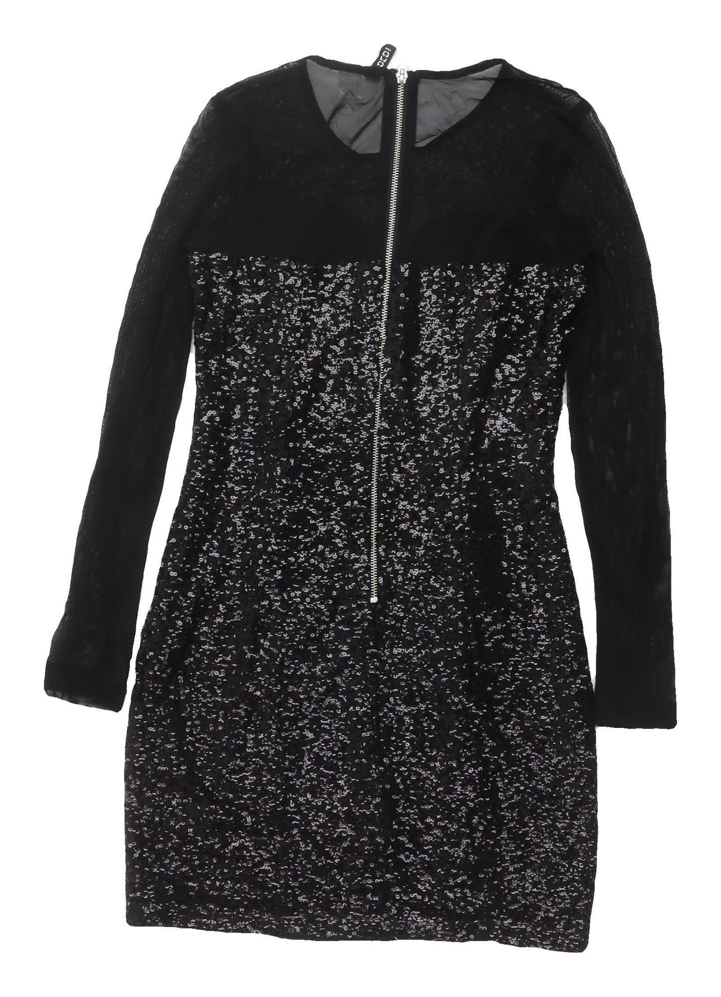H&M Women's Black Sequin Bodycon Dress Size 8