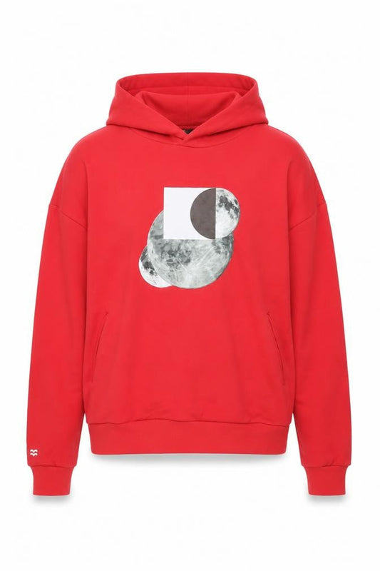 Bravian Men's Red Graphic Pullover Hoodie - Size L