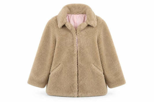 Topshop Women's Beige Puffer Coat, Regular Size 14