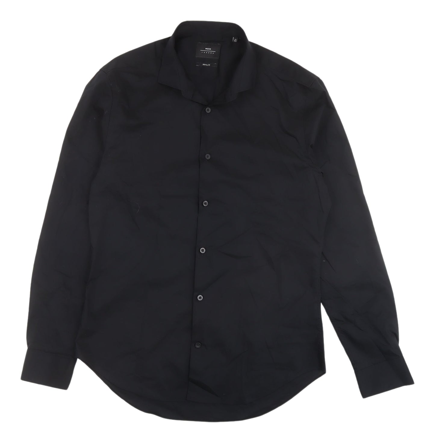 Moss London Men's Black Long Sleeve Button-Up Shirt
