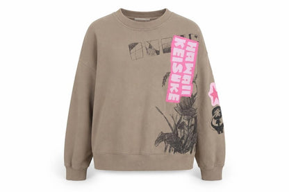 H&M Womens Brown Graphic Print Sweatshirt Size 12