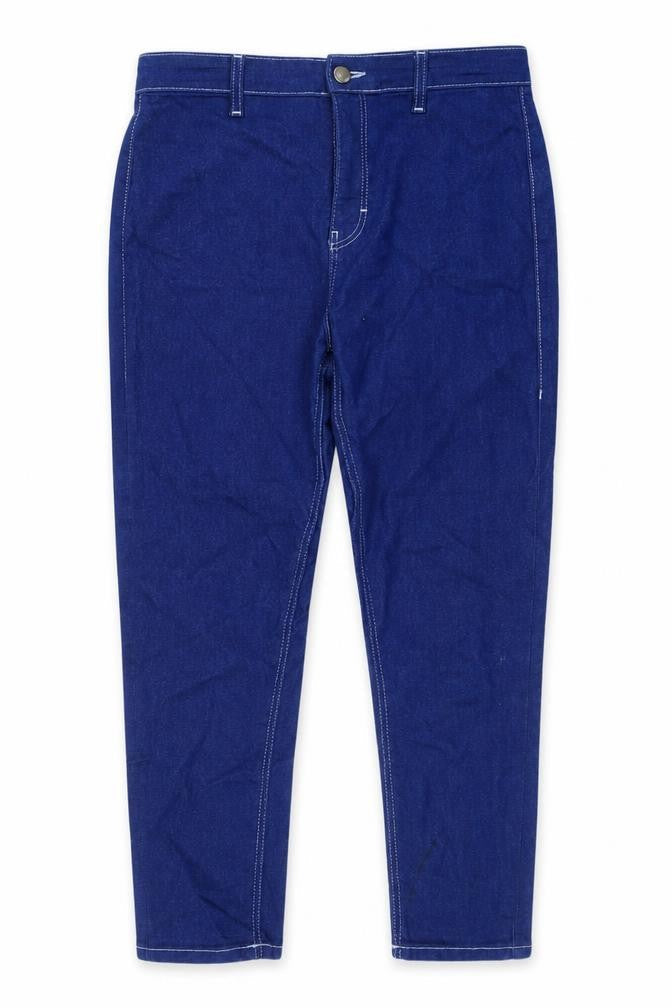Topshop Women's Blue Straight-Leg Jeans M Regular