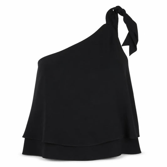 Meghan Women's Black One-Shoulder Camisole Tank Top