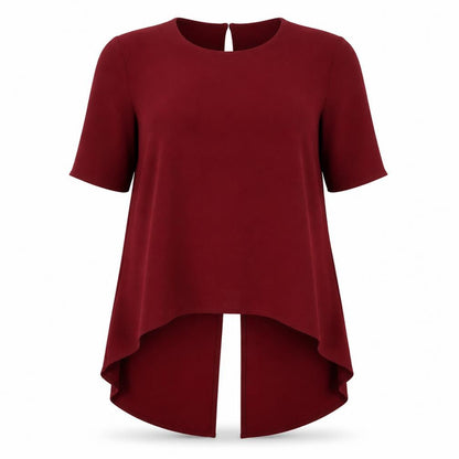Voulez Vous Women's Red Tunic Blouse Size 12