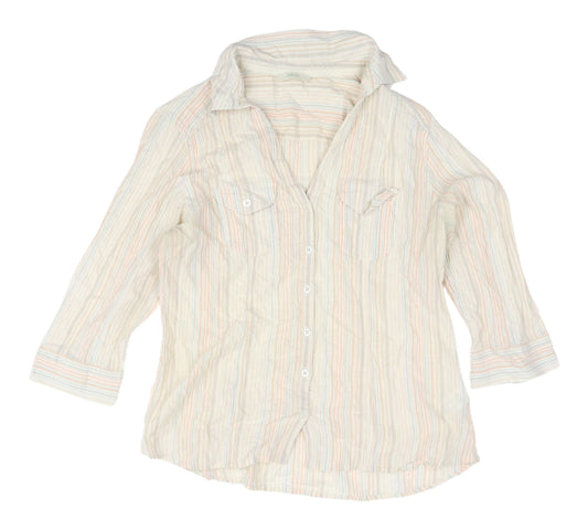 Marks & Spencer Women's Multicoloured Striped Shirt, Size 20