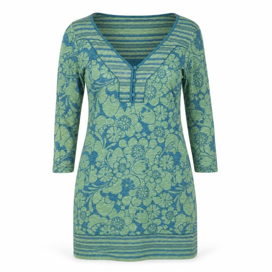 Next Women's Blue and Green 3/4 Sleeve Dress