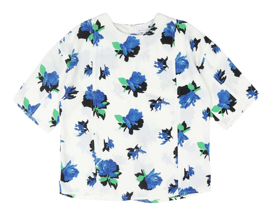 Warehouse Women's Multicoloured Floral Blouse - Size 10