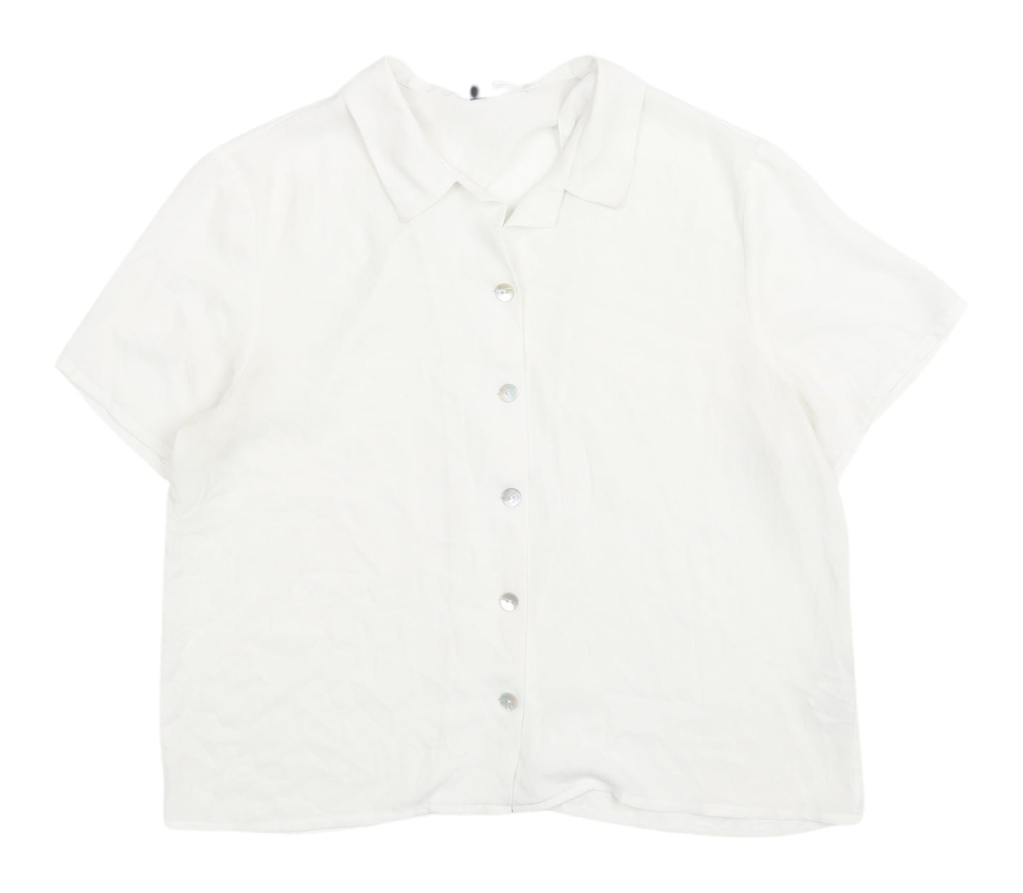 H&M Women's White Button-Up Shirt, Size 12