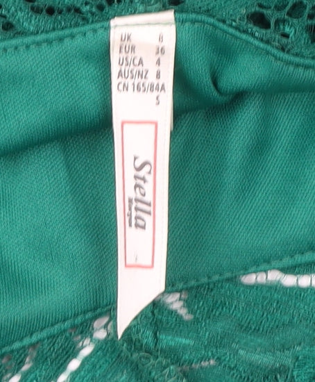 Stella Women's Green Lace Bodycon Dress Size 8