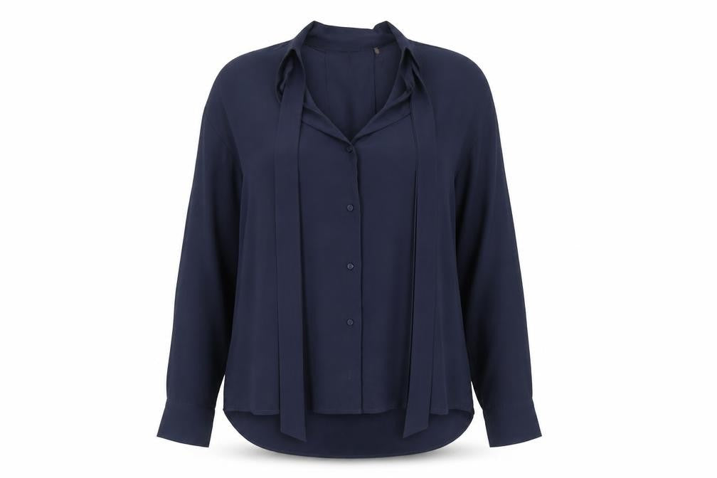 Ecru Women's Blue Long Sleeve Blouse - Size L