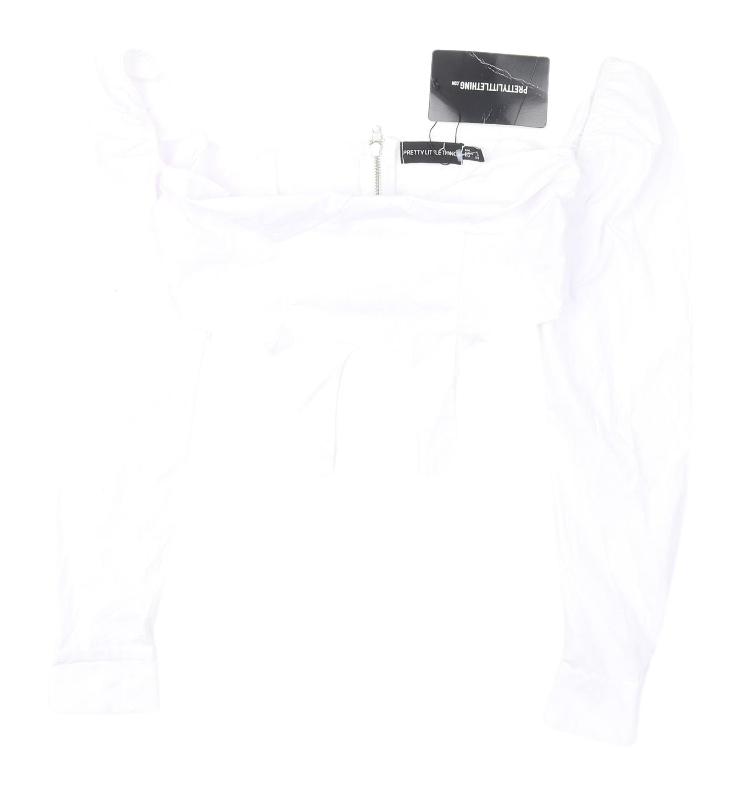 PrettyLittleThing Women's White Puff Sleeve Cropped Blouse