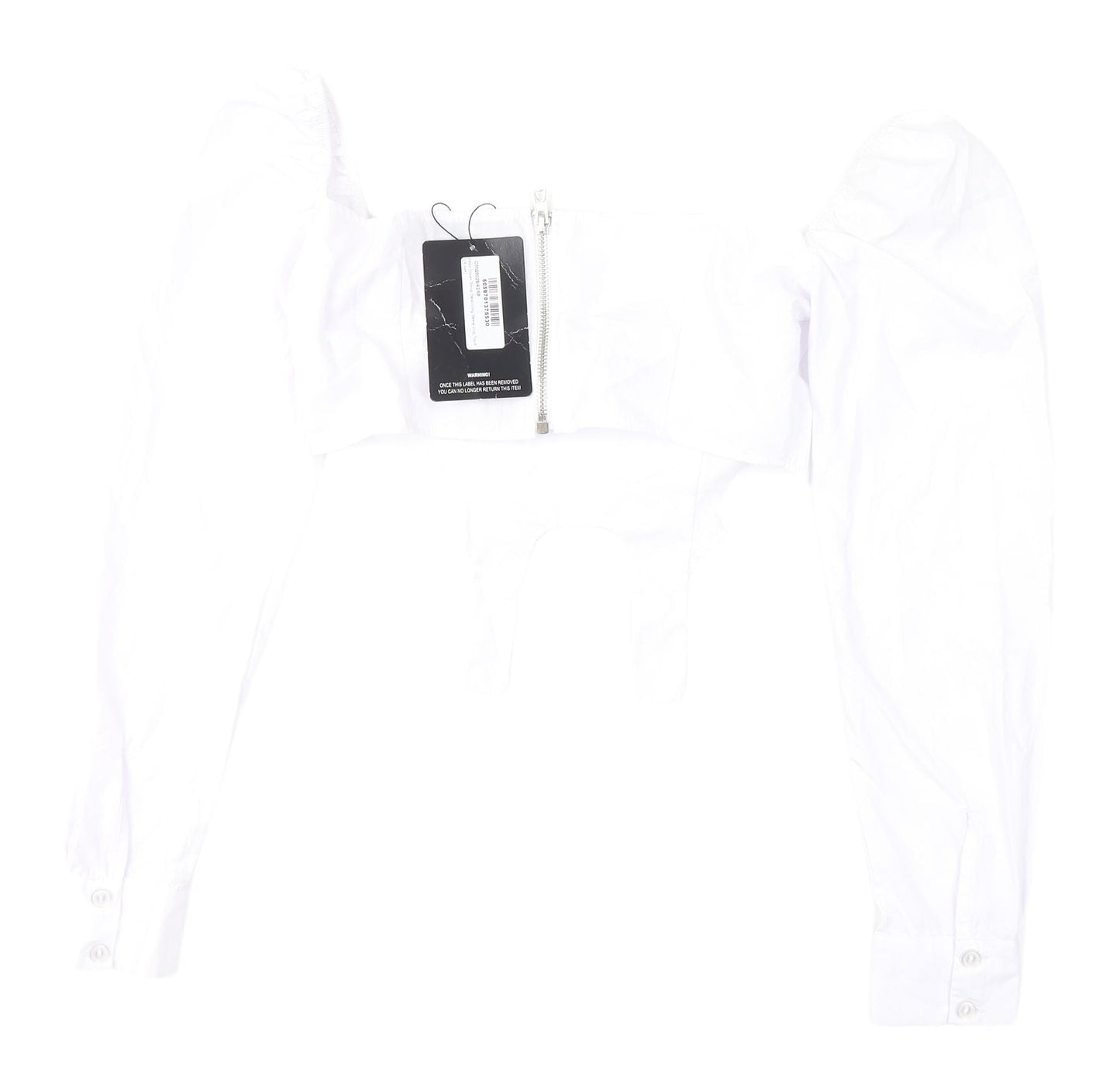 PrettyLittleThing Women's White Puff Sleeve Cropped Blouse