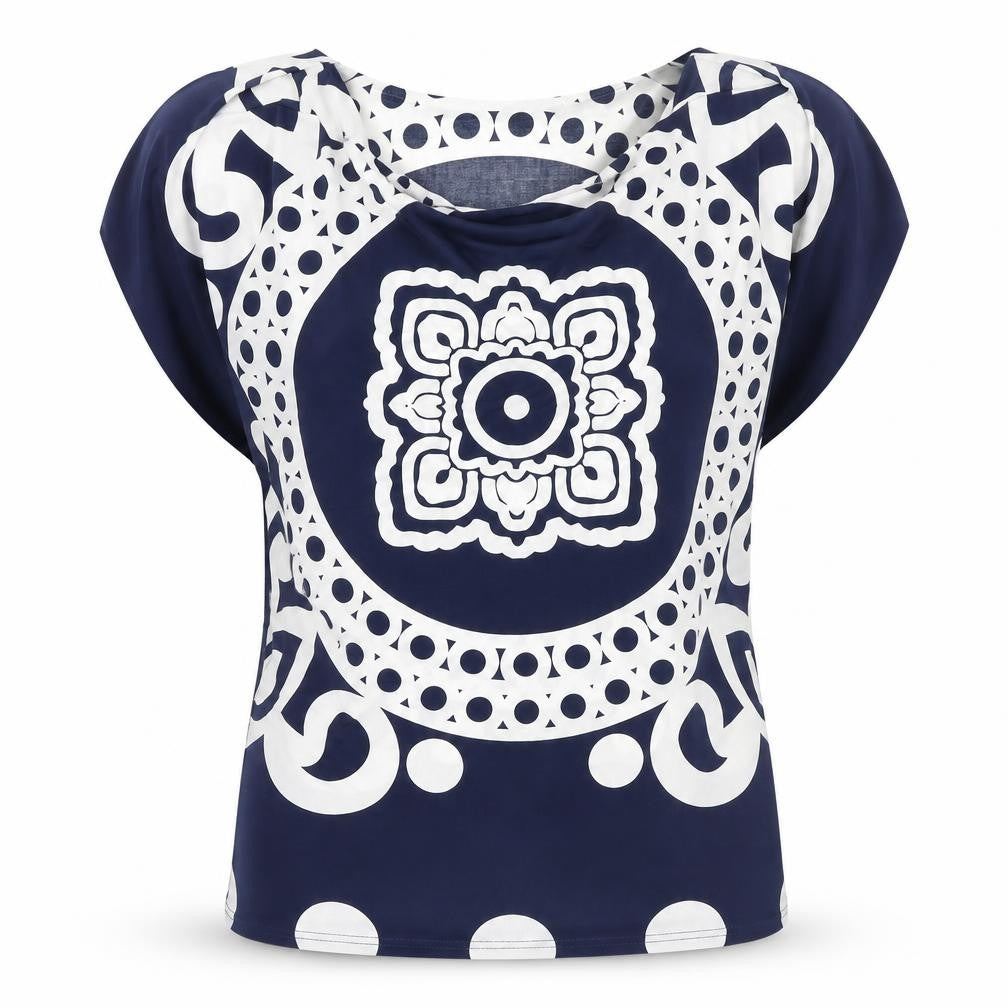 Purple Women's Blue Geometric XL Top