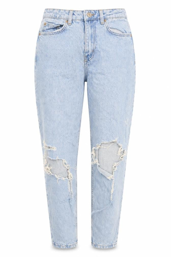 Primark Women's Blue Distressed Mom Jeans Size 10
