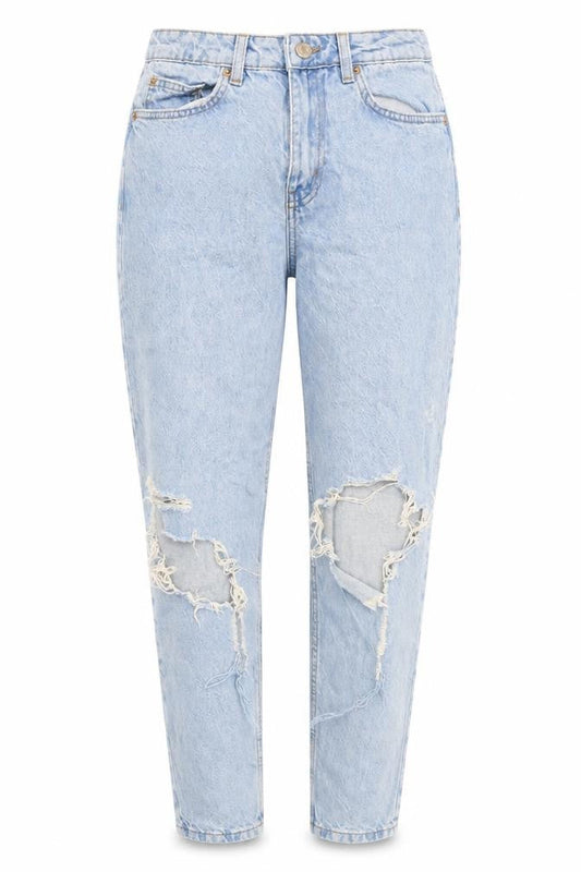Primark Women's Blue Distressed Mom Jeans Size 10