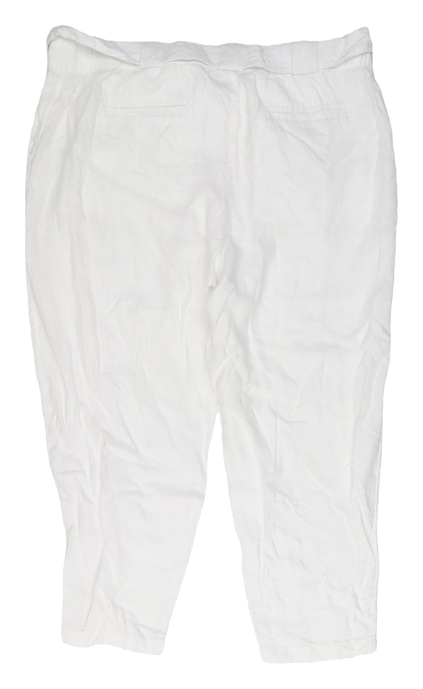 Marks and Spencer Women's White Linen Paperbag Trousers