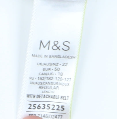Marks and Spencer Women's White Linen Paperbag Trousers