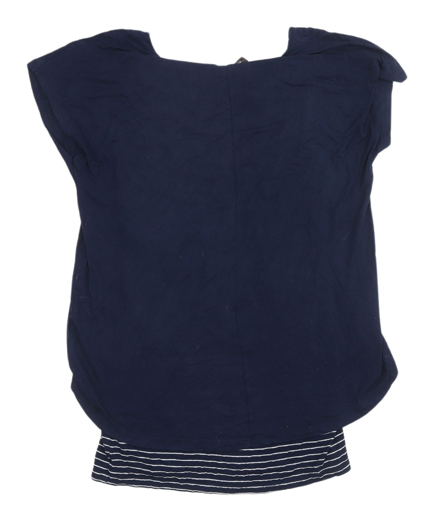 Rainbow Women's Blue Striped Sleeveless Jersey Top