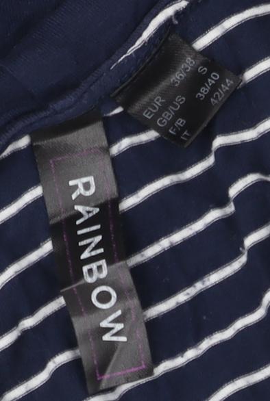 Rainbow Women's Blue Striped Sleeveless Jersey Top