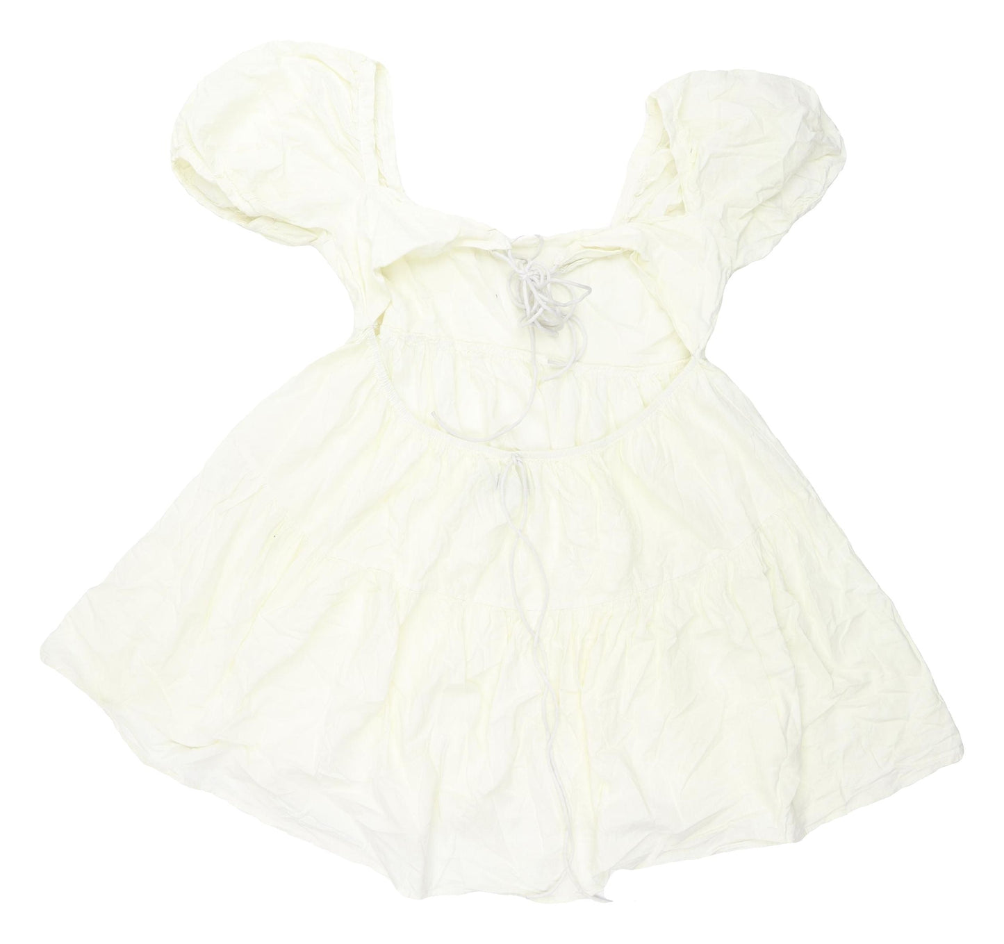I Saw It First Women Ivory Dress Size 14 Puff Sleeve