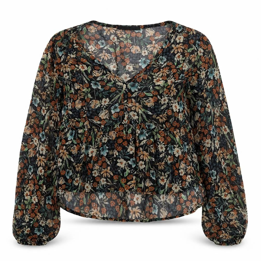 Stradivarius Women's Floral Multicoloured Tunic Blouse M