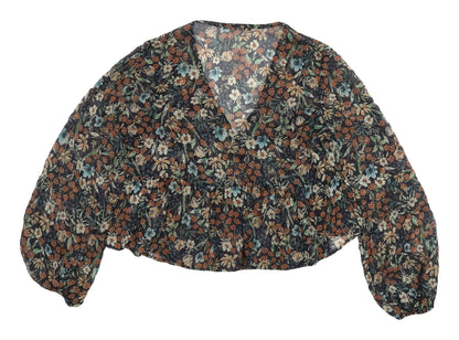 Stradivarius Women's Floral Multicoloured Tunic Blouse M