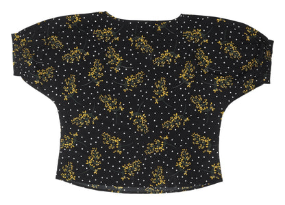 Back view of JD Williams Women's Black Floral Kimono Blouse, size 18
